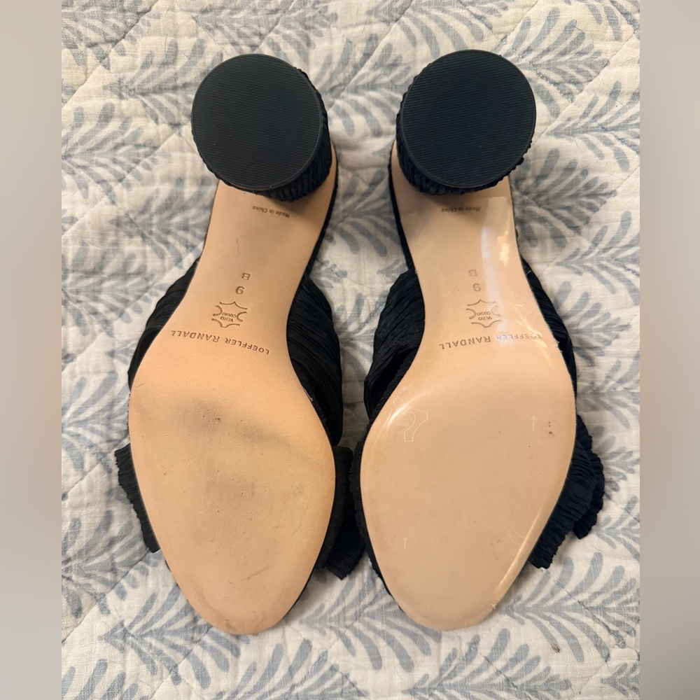 Loeffler Randall Penny Black Pleated Bow Heels size 9 - Picture 4 of 6